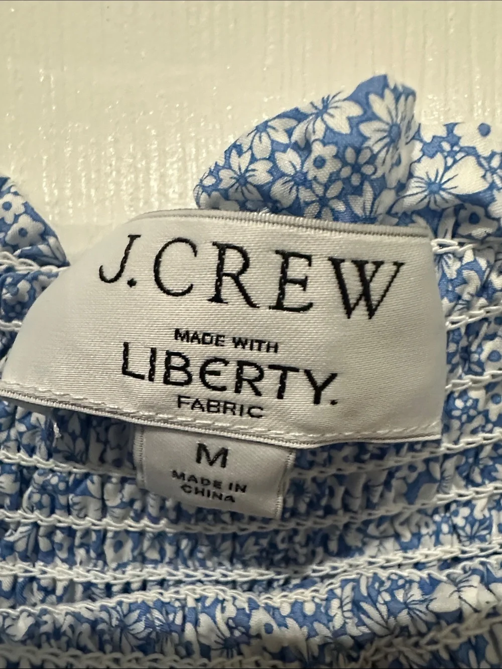 J. Crew Light Blue Floral Puff Sleeve Blouse